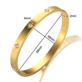 CZ Women Crystal Bracelets Stainless Steel Cuff Love Bangles