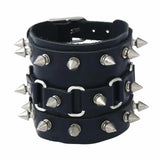 Unisex Spike Studded Rock Punk Biker Leather Bracelet