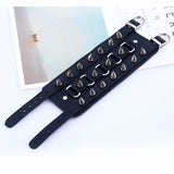 Unisex Spike Studded Rock Punk Biker Leather Bracelet