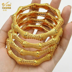24k Plated Indian Bangles For Women Dubai African Jewelry Bracelets