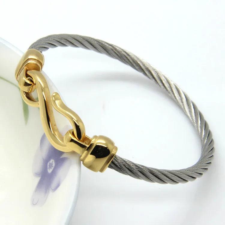 Women's Steel Two-color Charm Bracelet Love Hooks