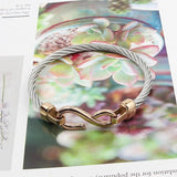 Women's Steel Two-color Charm Bracelet Love Hooks