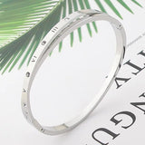 Stainless Steel Crystal Roman Numerals Bracelet for Women