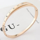 Stainless Steel Crystal Roman Numerals Bracelet for Women
