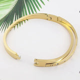 Stainless Steel Crystal Roman Numerals Bracelet for Women