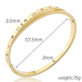 Stainless Steel Crystal Roman Numerals Bracelet for Women