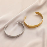 Adjustable Stainless Steel Feather Cuff Bracelet Vintage Bangle
