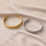 Adjustable Stainless Steel Feather Cuff Bracelet Vintage Bangle