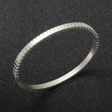 4mm Stripe Engraved Cuff Bracelet Bangle Stack for Women