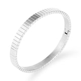 Titanium Stainless Steel CZ Cuff Charm Bracelet Women