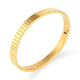 Titanium Stainless Steel CZ Cuff Charm Bracelet Women