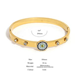 Rhinestone Zircon Stainless Steel Bangles for Women
