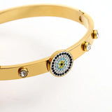 Rhinestone Zircon Stainless Steel Bangles for Women