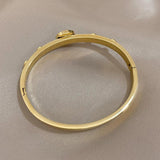 Rhinestone Zircon Stainless Steel Bangles for Women
