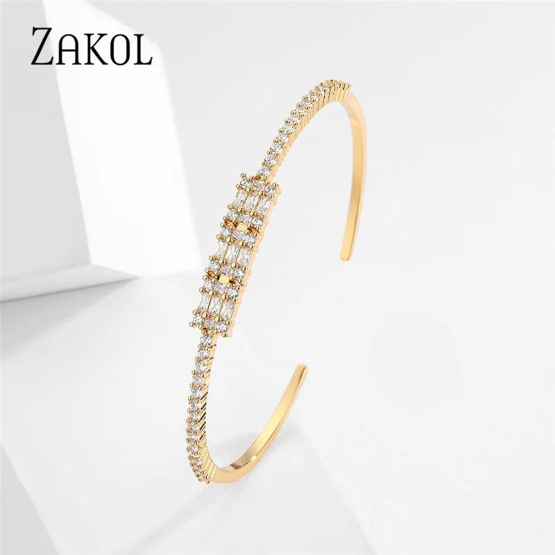 Zircon Cuff Bangles Bracelet for Women