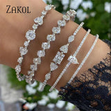 Zircon Cuff Bangles Bracelet for Women