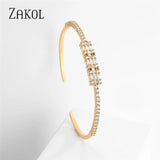 Zircon Cuff Bangles Bracelet for Women