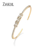 Zircon Cuff Bangles Bracelet for Women