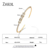 Zircon Cuff Bangles Bracelet for Women