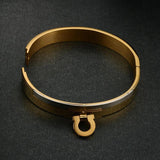 Wide Cuff Charm Bracelets for Women Men Couples Stainless Steel Gift