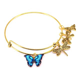 5pcs Bangle Set Bracelets Butterfly Bow Dragonfly Charms Bangles Cuff