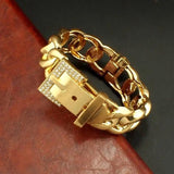 Women Belt Bracelets Rhinestone Charm Cuff Bangles