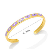 Y2K 18K Plated Evil Eye Bangles Enamel Eye Bracelets Open Cuff Jewelry