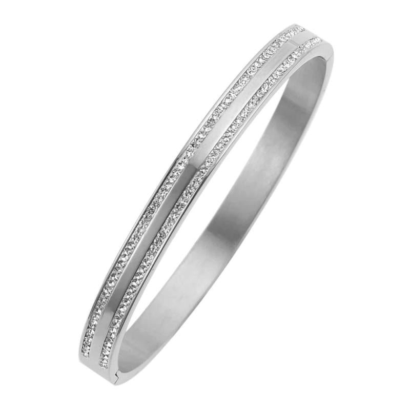 CZ Cuff Bangle Bracelet for Women - Wedding Party Wristband Gift