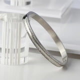 CZ Cuff Bangle Bracelet for Women - Wedding Party Wristband Gift