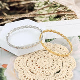 European Geometric Joint Bangle Stainless Steel Infinite 8 Shape Cuff Bracelet