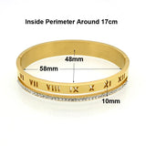 Crystal Roman Numerals Cuff Bracelets Women Bijoux Rhinestones Arm