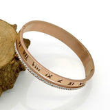 Crystal Roman Numerals Cuff Bracelets Women Bijoux Rhinestones Arm