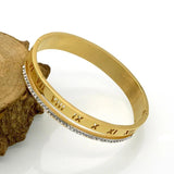 Crystal Roman Numerals Cuff Bracelets Women Bijoux Rhinestones Arm