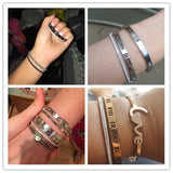 Crystal Roman Numerals Cuff Bracelets Women Bijoux Rhinestones Arm