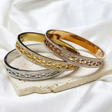Vintage Stainless Steel Bracelet Zircon Wedding Party Charm Couple Bangl