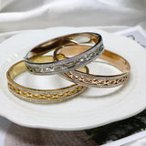 Vintage Stainless Steel Bracelet Zircon Wedding Party Charm Couple Bangl