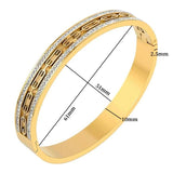Vintage Stainless Steel Bracelet Zircon Wedding Party Charm Couple Bangl