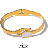 Snake Shell Stainless Steel 18K Bracelet Bangle Women Waterproof Charm Jewelry