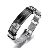 Custom Engraved Name Photo Bracelet for Men