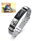 Custom Engraved Name Photo Bracelet for Men