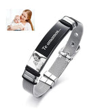 Custom Engraved Name Photo Bracelet for Men