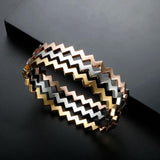 Wave Pattern Stainless Steel Bangles Summer Beach Party Couple Jewelry