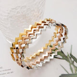 Wave Pattern Stainless Steel Bangles Summer Beach Party Couple Jewelry