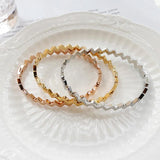 Wave Pattern Stainless Steel Bangles Summer Beach Party Couple Jewelry