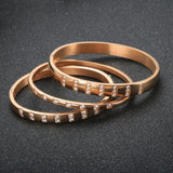 Zircon Inlaid Stainless Steel Bracelets for Women Men