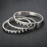 Zircon Inlaid Stainless Steel Bracelets for Women Men