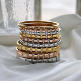 Zircon Inlaid Stainless Steel Bracelets for Women Men