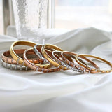 Zircon Inlaid Stainless Steel Bracelets for Women Men