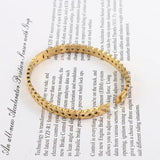 316L Stainless Steel Leaves Bangle Bracelet Metalic Golden 18 K Cuff Bracelet