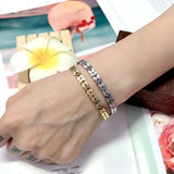 316L Stainless Steel Leaves Bangle Bracelet Metalic Golden 18 K Cuff Bracelet